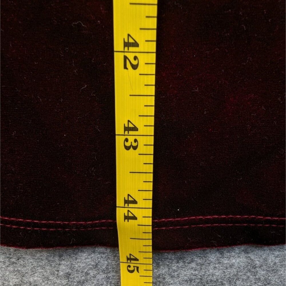 Appleseed's Womens XL Burgundy Stretch Velvet Dress V-Neck 3/4 Bell Sleeve USA - Picture 10 of 12